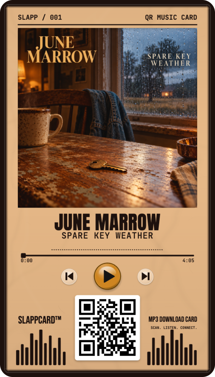 JUNE MARROW — Spare Key Weather, a Slappcard Bold card (front)