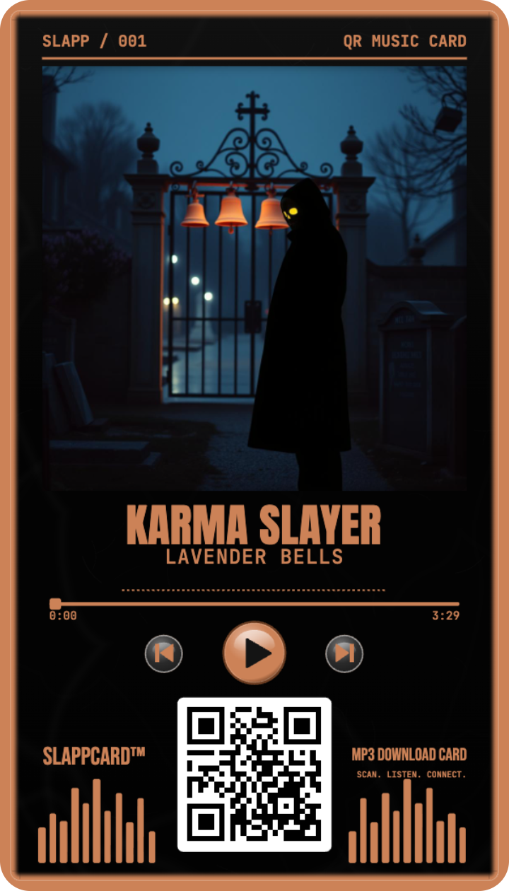 Karma Slayer — Lavender Bells, a Slappcard Bold card (front)