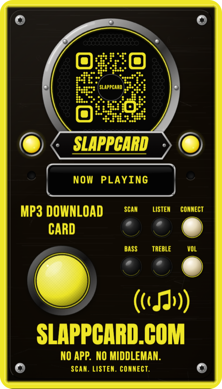 Kash Ryder, a Slappcard Bold card (back)