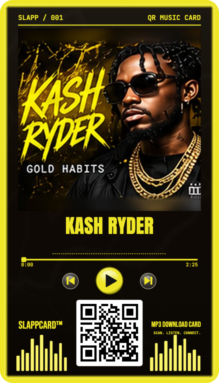 Kash Ryder, a Slappcard Bold card (front)