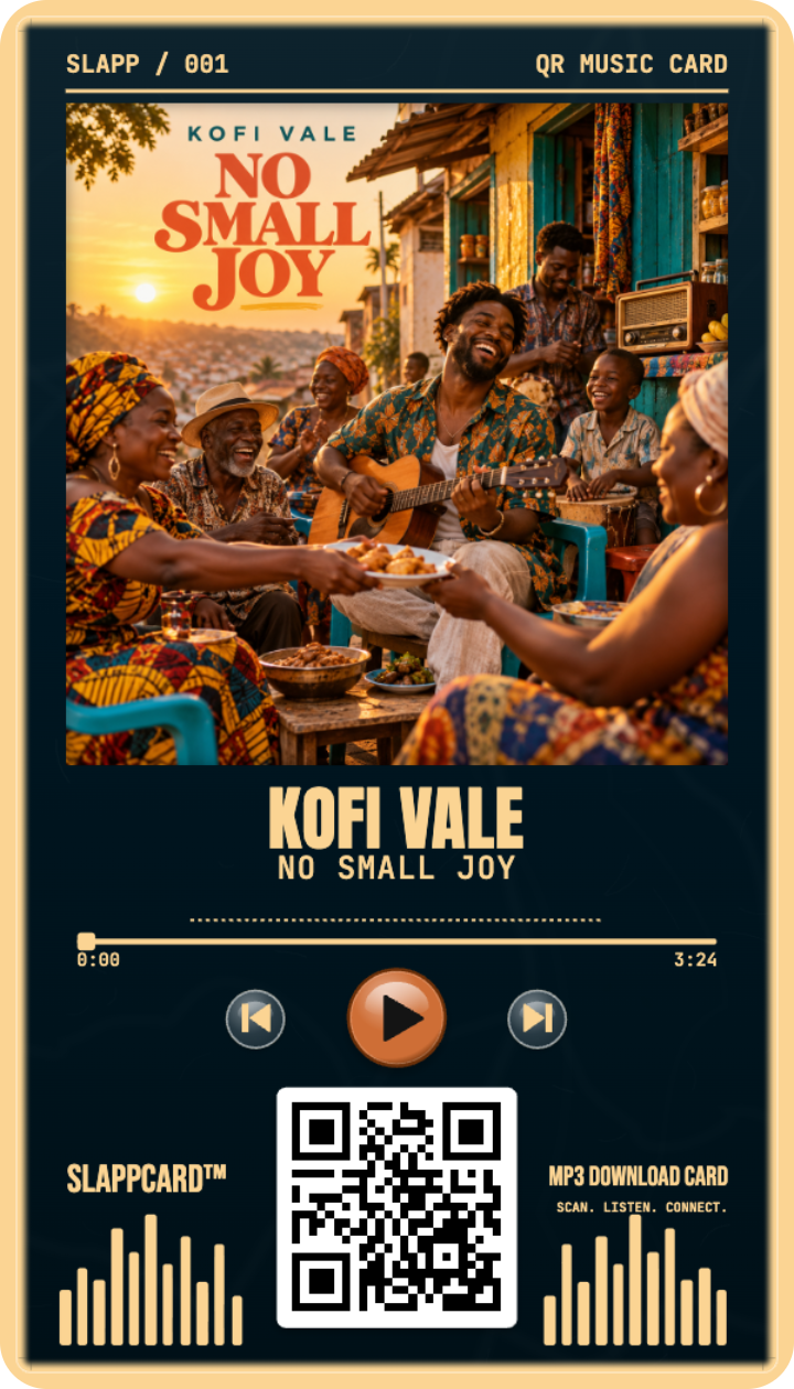 KOFI VALE — No Small Joy, a Slappcard Bold card (front)