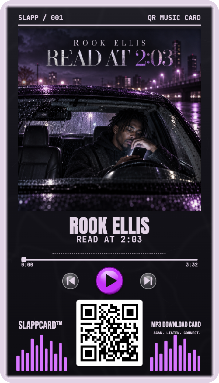 ROOK ELLIS — Read at 2:03, a Slappcard Bold card (front)
