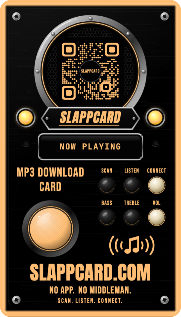 Slappcard: Holiday EP, back of a Slappcard