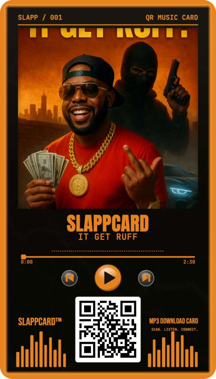 SLAPPCARD: IT GET RUFF, front of a Slappcard